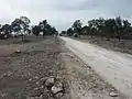 Zone d'appui avec piste et point d'eau (citerne métallique 30 000 l.) aux Bélugues, Forêt Domaniale de la Colle du Rouet, Le Muy, Var en 2006.