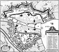 Plan de la ville en 1705.