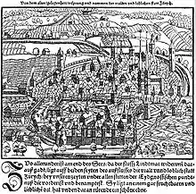 Zurich en 1548 d'après les chroniques de Stumpf.