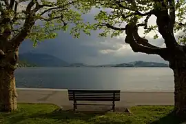 Le lac de Zoug et le Rigi à l'arrière-plan.