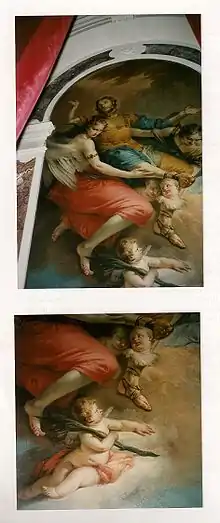 "Apothéose de saint Maurice", huile sur toile, 262 × 123 cm, de Francesco Zugno (1709-1787), Venise, sacristie de l'église San Maurizio, vers 1761.