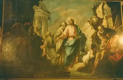 Guérison du Paralytique, huile sur toile, 300cm x 170cm, de Francesco Zugno