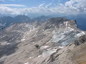 Le Schneeferner vu depuis le sommet de la Zugspitze.