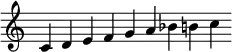 
\new staff \relative c'  {\time 9/4 \override Score.BarLine.stencil = ##f \override Score.TimeSignature.stencil = ##f c d e f g a bes b c}
 