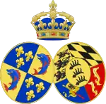 Description de l'image Coat of Arms of Duchess Marie-Thérèse of Württemberg.svg.