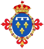 Description de l'image Coat of Arms of Prince Antoine of Orléans, Duke of Montpensier as an Infante of Spain.svg.
