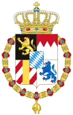 Description de l'image Royal Coat of Arms of Prince Adalbert of Bavaria (1828–1875) (Order of the Golden Fleece).svg.