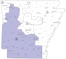 Description de l'image Arkansas-fourth-congressional-district.svg.