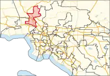 Description de l'image California's 29th congressional district in Greater Los Angeles (since 2023).svg.