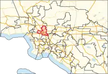 Description de l'image California's 34th congressional district in Greater Los Angeles (since 2023).svg.