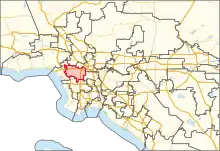 Description de l'image California's 37th congressional district in Greater Los Angeles (since 2023).svg.