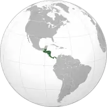 Description de l'image Central America (orthographic projection).svg.