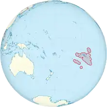 Description de l'image French Polynesia on the globe (small islands magnified) (Polynesia centered).svg.