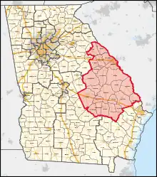 Description de l'image Georgia's 12th congressional district (since 2023).svg.