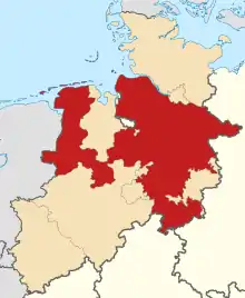 Description de l'image Hannover innerhalb der britischen Besatzungszone 1946.svg.