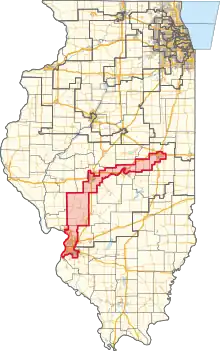 Description de l'image Illinois's 13th congressional district (since 2023).svg.