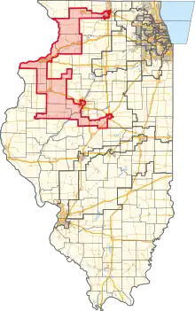 Description de l'image Illinois's 17th congressional district (since 2023).svg.