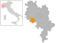 Localisation de San Damiano d'Asti