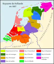 Description de l'image Map Kingdom of Holland 1807-fr.svg.