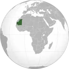 Description de l'image Mauritania (orthographic projection).svg.