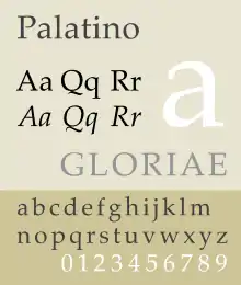 Description de l'image Palatino font sample.svg.