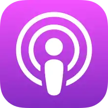 logo de l'application podcasts représentant un i entouré de deux cercles blancs sur fond violet