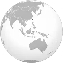 Description de l'image Taiwan (orthographic projection; southeast Asia centered).svg.