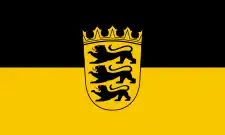 Drapeau d'État du Bade-Wurtemberg avec les petites armoiries