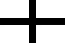 Kroaz du ("croix noire" en breton), drapeau de la Bretagne utilisé aussi comme pavillon maritime quand il est cantonné d'hermines.
