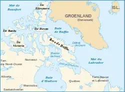 Carte de la baie de Baffin.