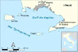 Carte de la baie de Naples.