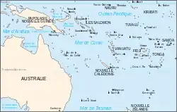 Carte de la mer de Corail.