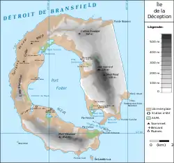 Carte topographique de l'île de la Déception.