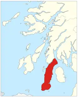 Carte de localisation du Kintyre.