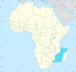 Carte du canal du Mozambique.