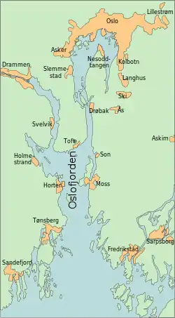 Carte de l'Oslofjord.