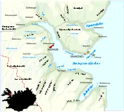 Carte du Steingrímsfjörður.