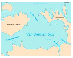 Carte du golfe de Van Diemen.