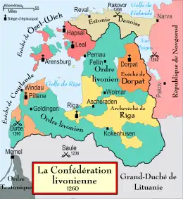 Description de l'image Confederation of Livonia 1260-fr.svg.