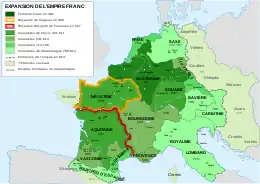 Description de l'image Frankish Empire 481 to 814-fr.svg.