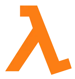 Symbole lambda orange.