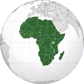 Carte de localisation de l'Afrique.