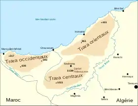 Carte de localisation du massif des Trara dans le Nord-Ouest de l'Algérie.