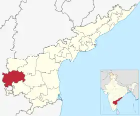 Localisation de District de Anantapur(అనంతపురం జిల్లా)