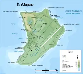 Carte de l'île d'Angaur.