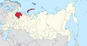 Localisation de Oblast d'Arkhangelsk