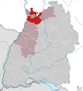 Localisation de Arrondissement de Rhin-Neckar