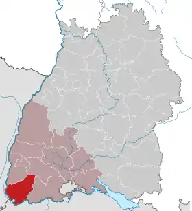 Localisation de Arrondissement de Lörrach