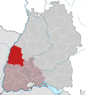 Localisation de Arrondissement de l'Ortenau