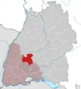 Localisation de Arrondissement de Rottweil